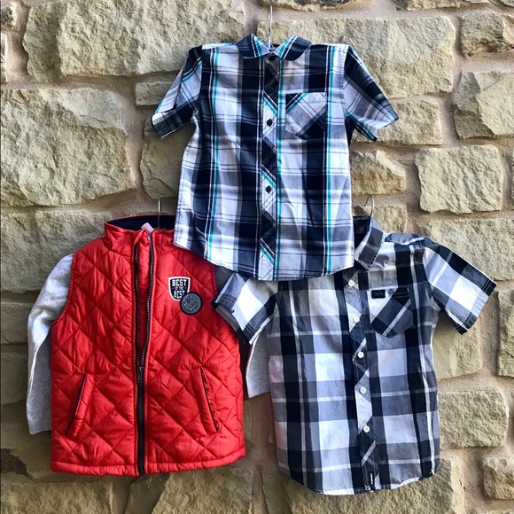 Kids Headquarters Other - Bundle: Boy 4T Vest & Long Slve Tee & 2 Shirts 5-6